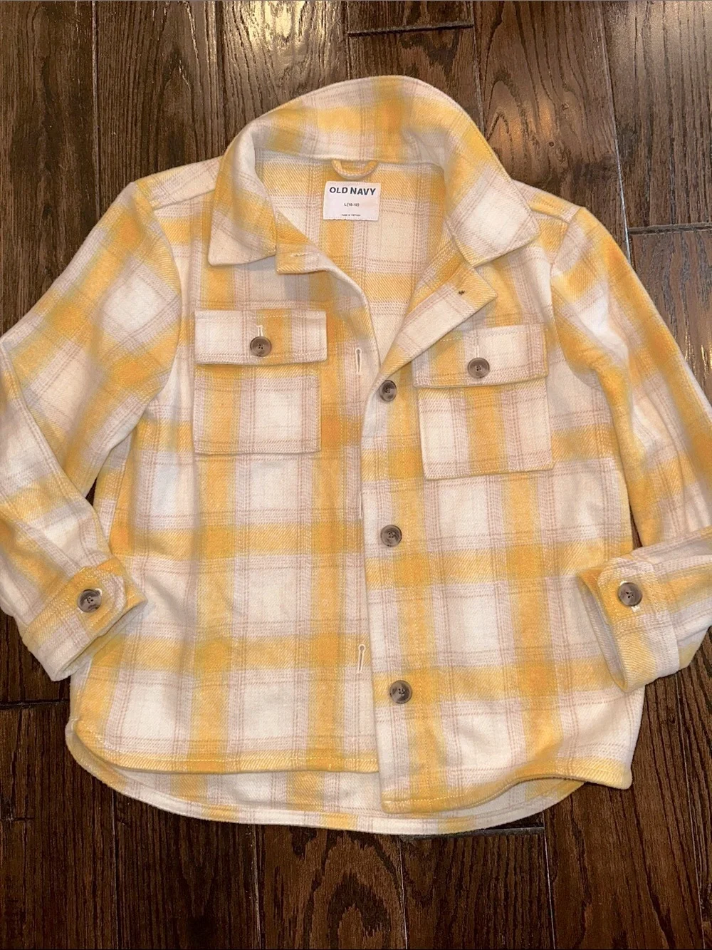 Old Navy Yellow Button-Up shacket size large girls 10-12 new with tags